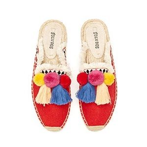 Soludos Coco Pompom Canvas Mule